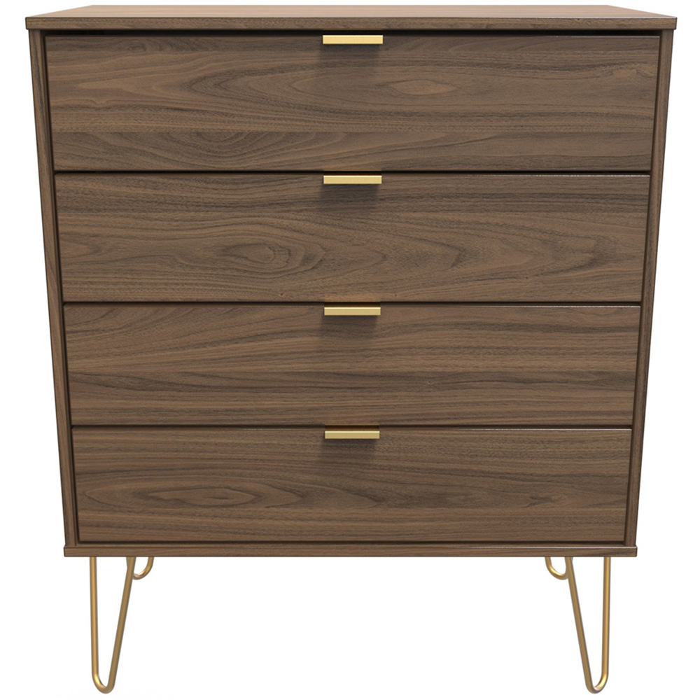 Crowndale Hong Kong 4 Drawer Carini Walnut Chest of Drawers Ready Assembled Image 3