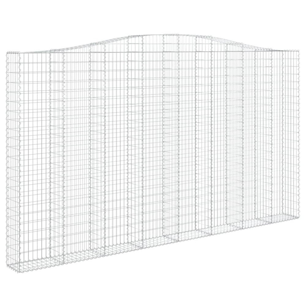 vidaXL Silver Galvanised Iron Arched Gabion Basket 400 x 30 x 220/240cm 4 Pack Image 1