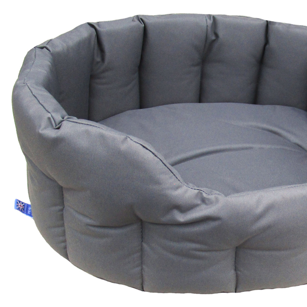 P&L Large Grey Oval Waterproof Dog Bed Image 2