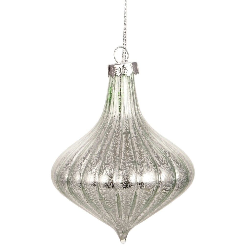 Mistletoe Cottage Sage Green Mottled Droplet Ornament Image