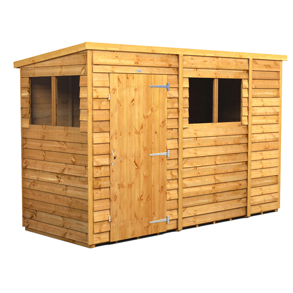 Power 10 x 4ft Overlap Pent Garden Shed Image 1