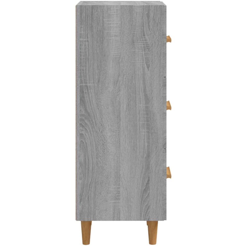 vidaXL 3 Drawer Grey Sonoma Wooden Sideboard Image 6