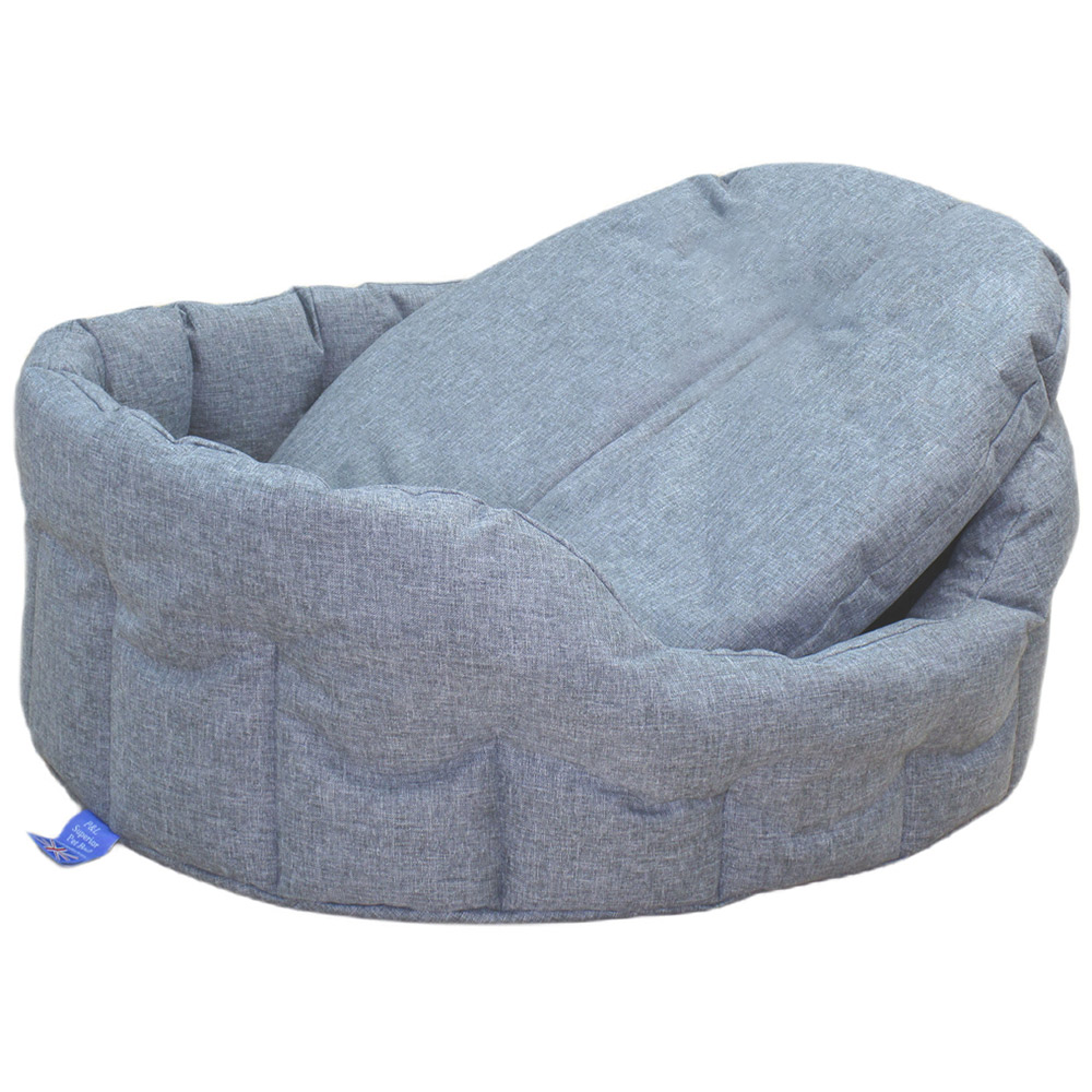 P&L Large Charcoal Oval Waterproof Dog Bed Image 2