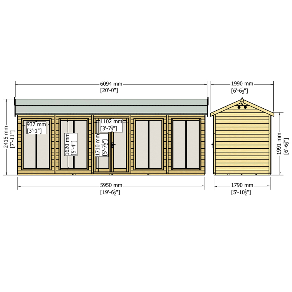 Shire Mayfield 20 x 6ft Summerhouse Image 4