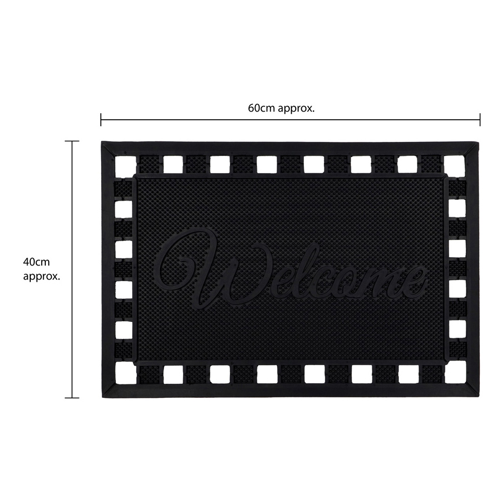 JVL Maiva Welcome Rubber Scraper Doormat 40 x 60cm Image 9