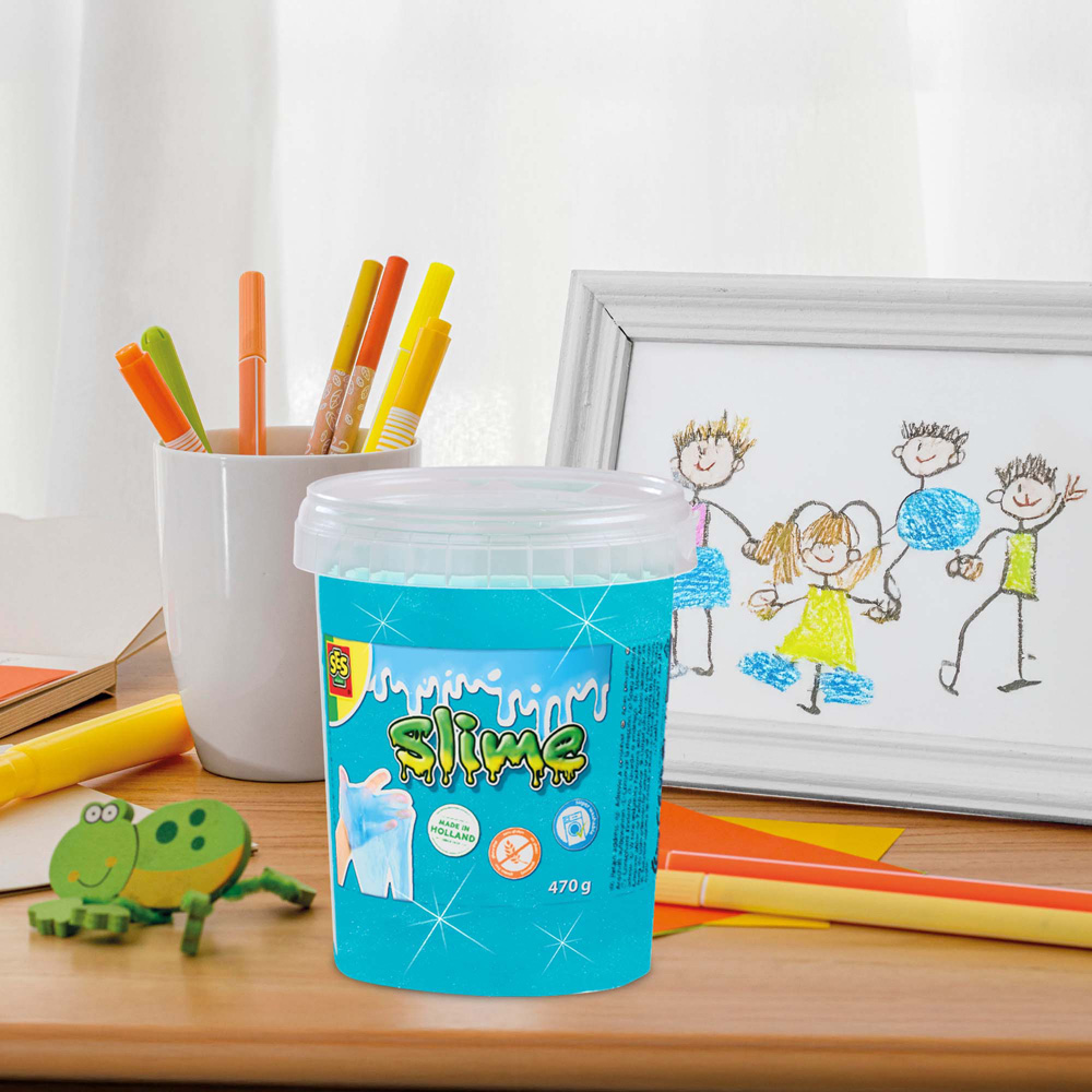 SES Creative Neon Blue Glitter Slime Image 4
