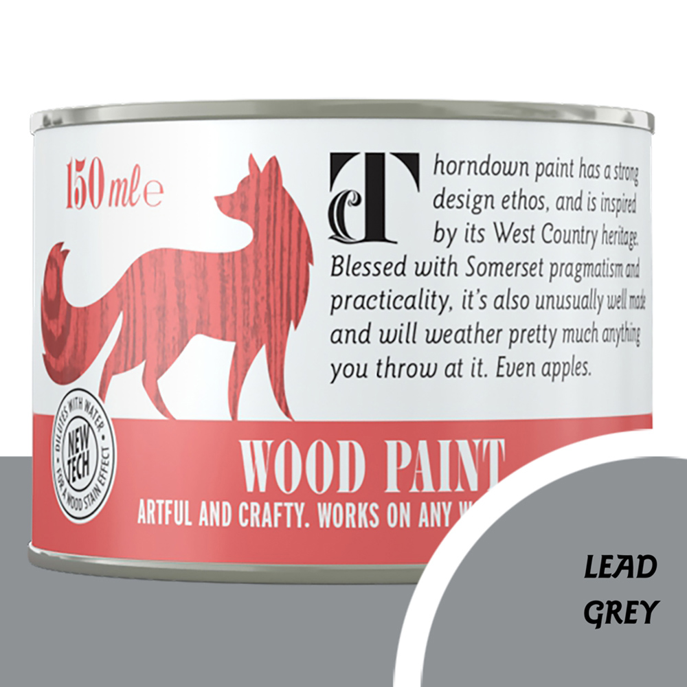 Thorndown Lead Grey Satin Wood Paint 150ml Image 3