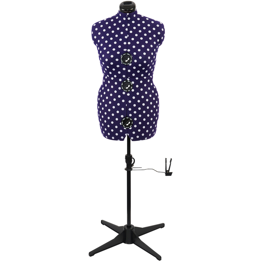 Sewing Online 5906B Purple Polka Adjustable 8-Part Dressmakers Dummy with Hem Marker Medium Image 2