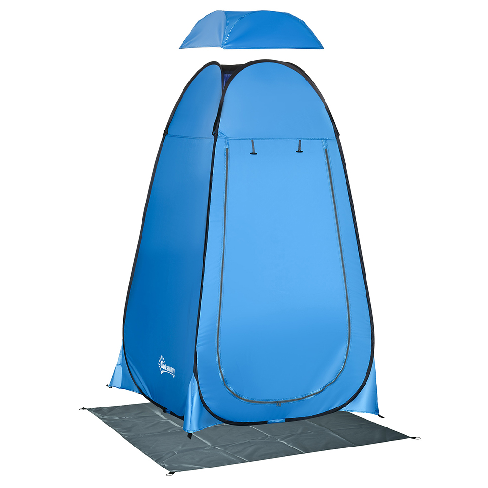 Outsunny Camping Shower Tent Blue Image 1