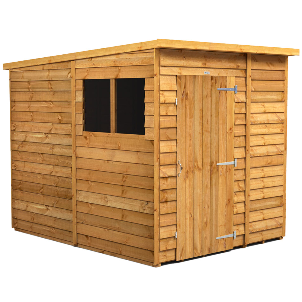 Power 6 x 8ft Overlap Pent Garden Shed Image 1