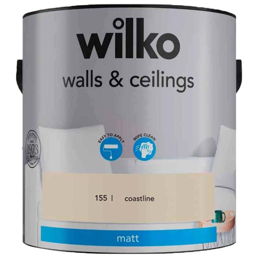 Wilko Walls & Ceilings Coastline Matt Emulsion Paint 2.5L Image 2