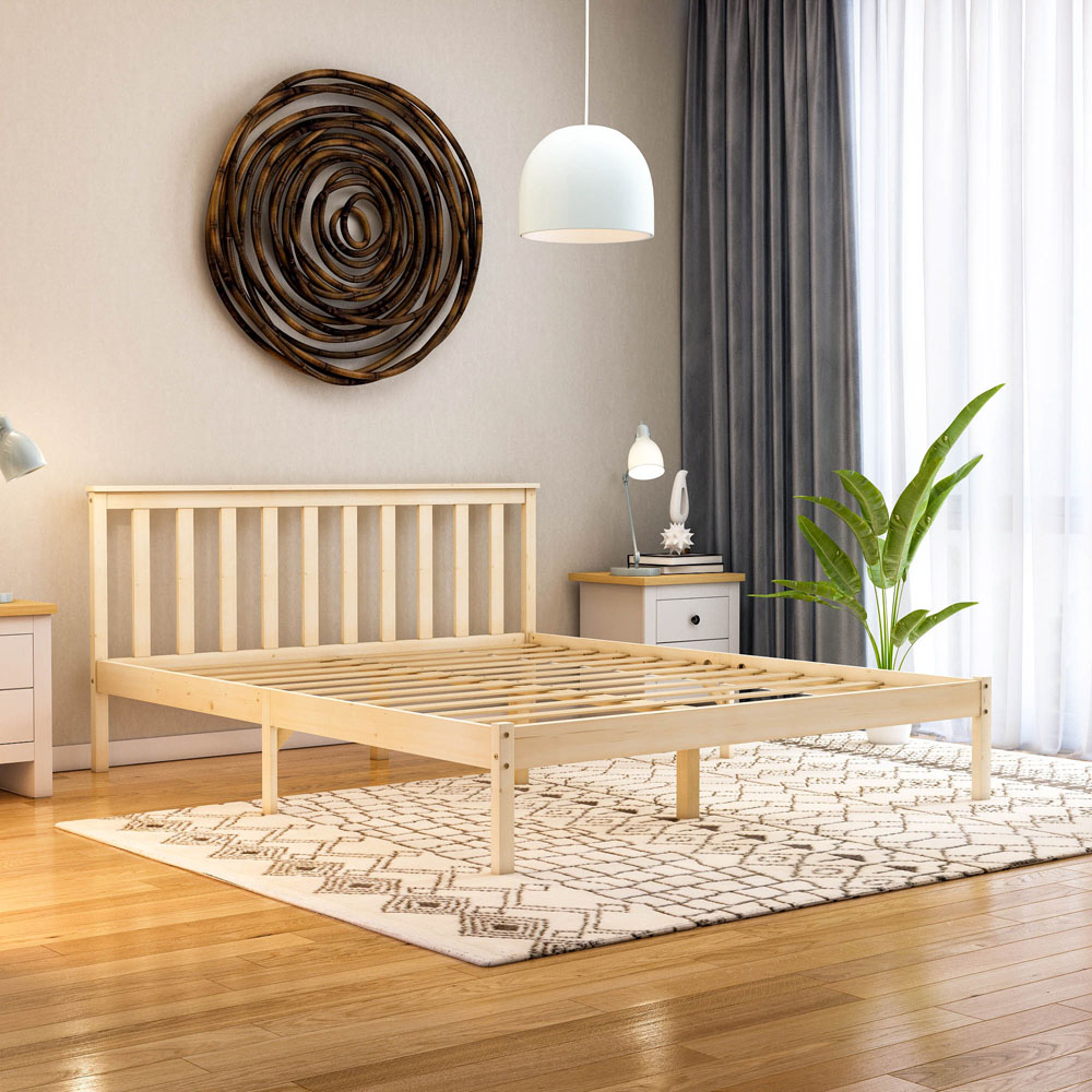 Vida Designs Milan King Size Pine Low Foot Wooden Bed Frame Image 6