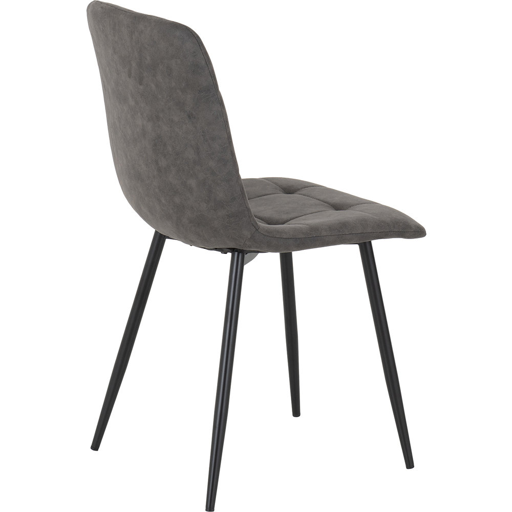 Seconique Fenton Set of 2 Dark Grey Suede Fabric Dining Chair Image 4