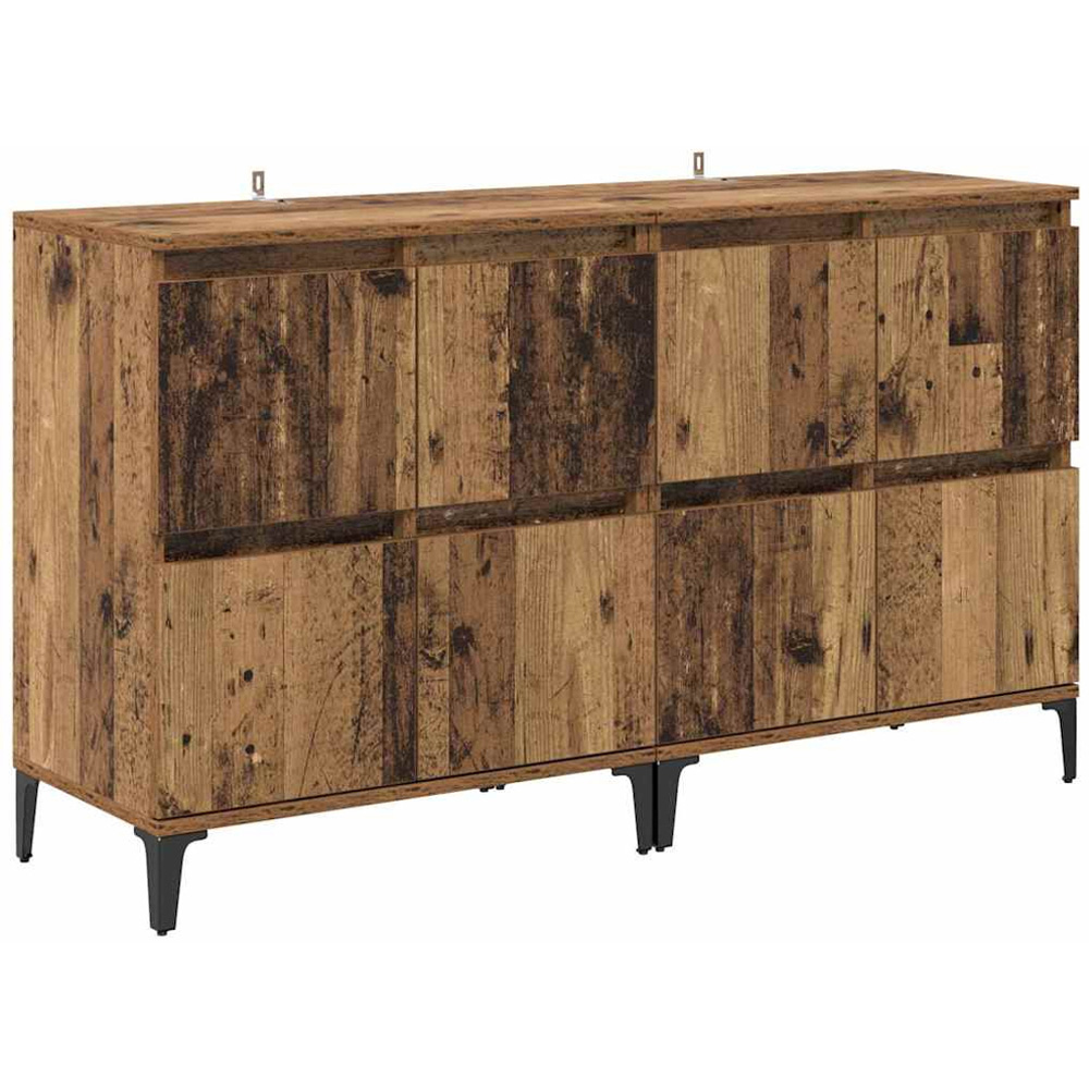 vidaXL 4 Door Old Wood Sideboard with Metal Legs Set of 2 Image 5