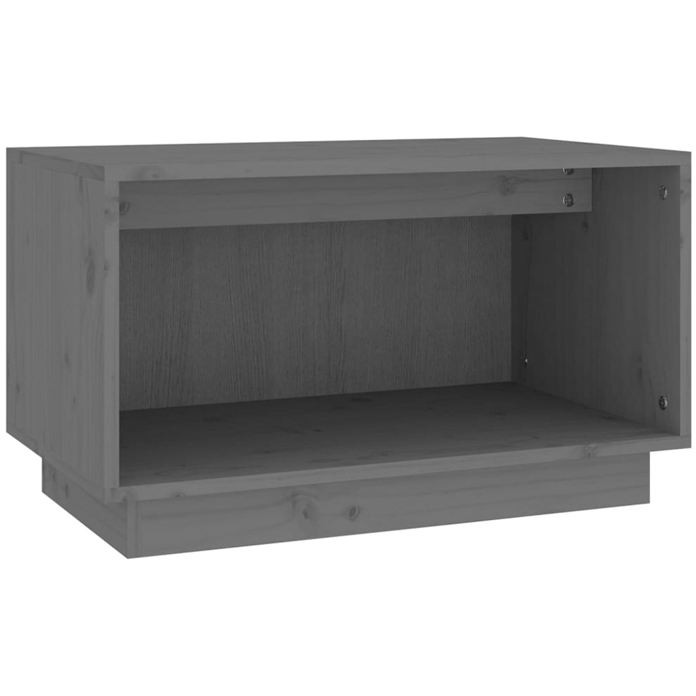 vidaXL Single Shelf Grey Solid Pine TV Cabinet Image 2