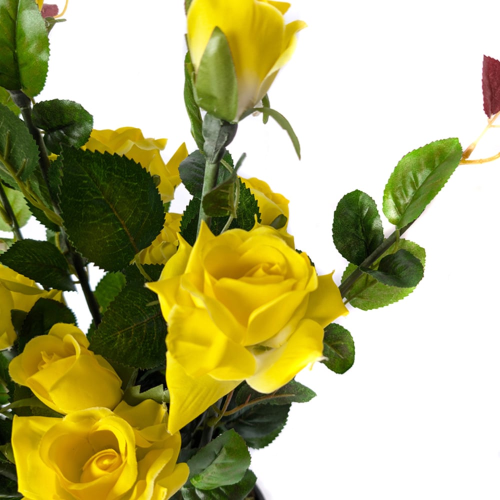Best Artificial Yellow Rose Plant in Pot 2ft Image 4