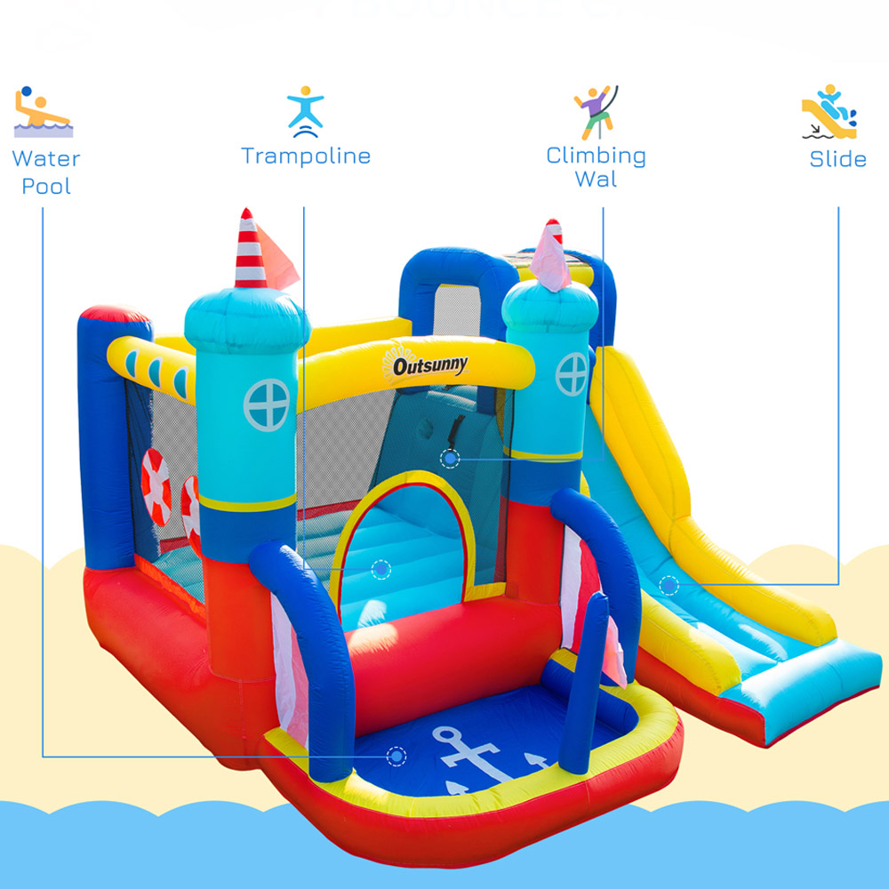 Outsunny 4-in-1 Sailboat Bouncy Castle Image 4