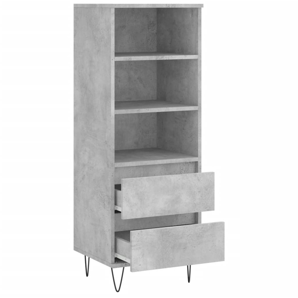 vidaXL 2 Drawer 3 Shelf Concrete Grey Highboard Image 6