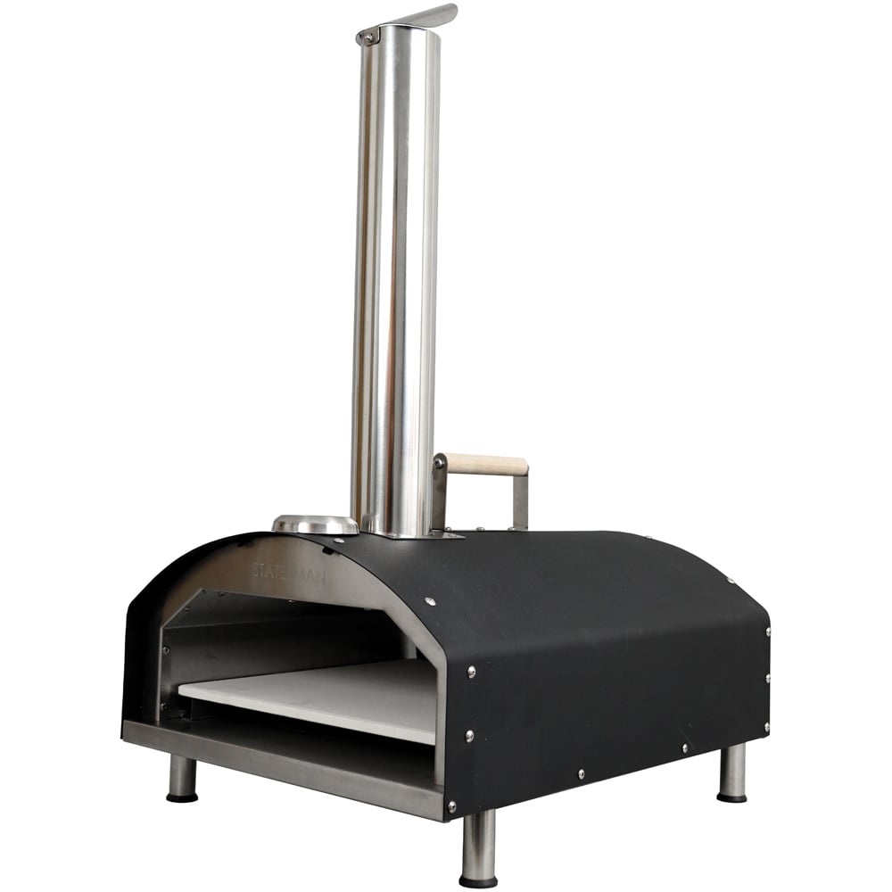 Statesman SKPO0W13SS Black 13 inch Wood Pizza Oven Image 1