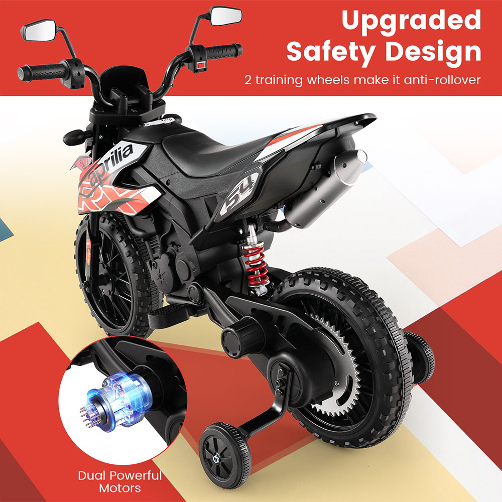 Costway Red Battery Powered Toddler Motorbike with Music Image 6