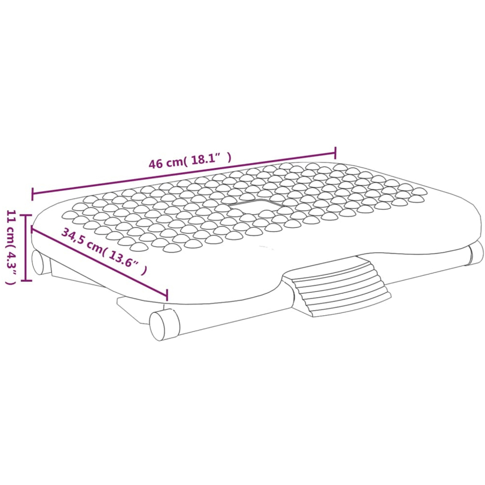 vidaXL Black High Impact Polystyrene Footrest Image 8