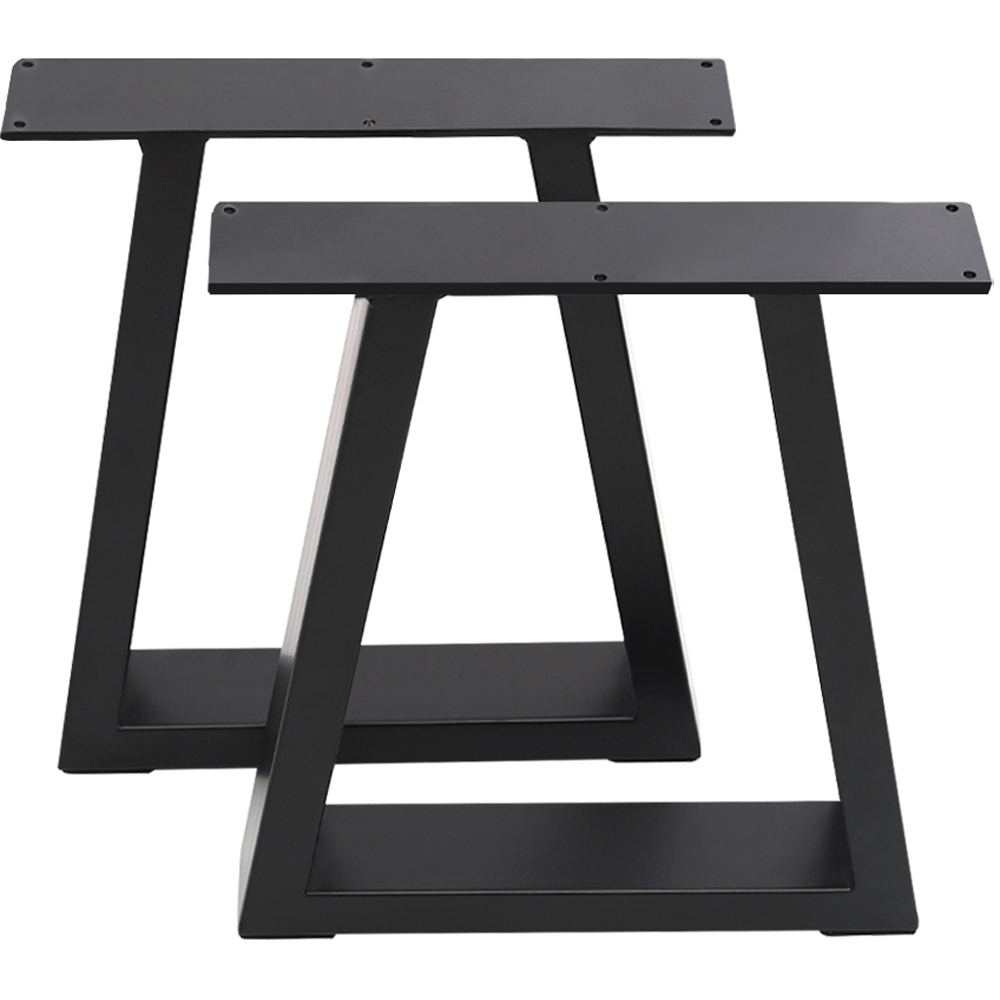 Living and Home 2 Pack Black Industrial Trapezoidal Iron Furniture Leg 35 x 40cm Image 1