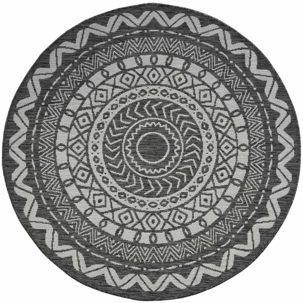 Homemaker County Grey Round Rug 133cm Image 1