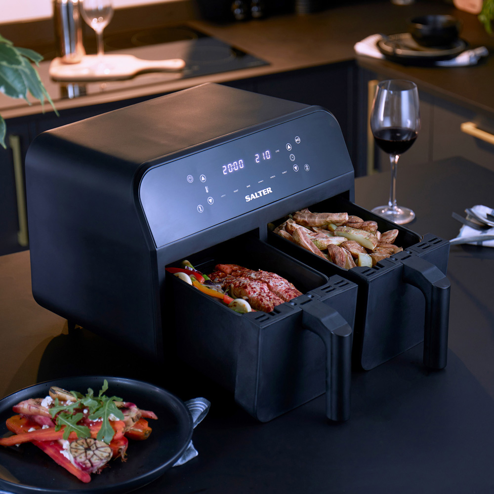 Salter Black 7.4L Dual Air Fryer Wilko