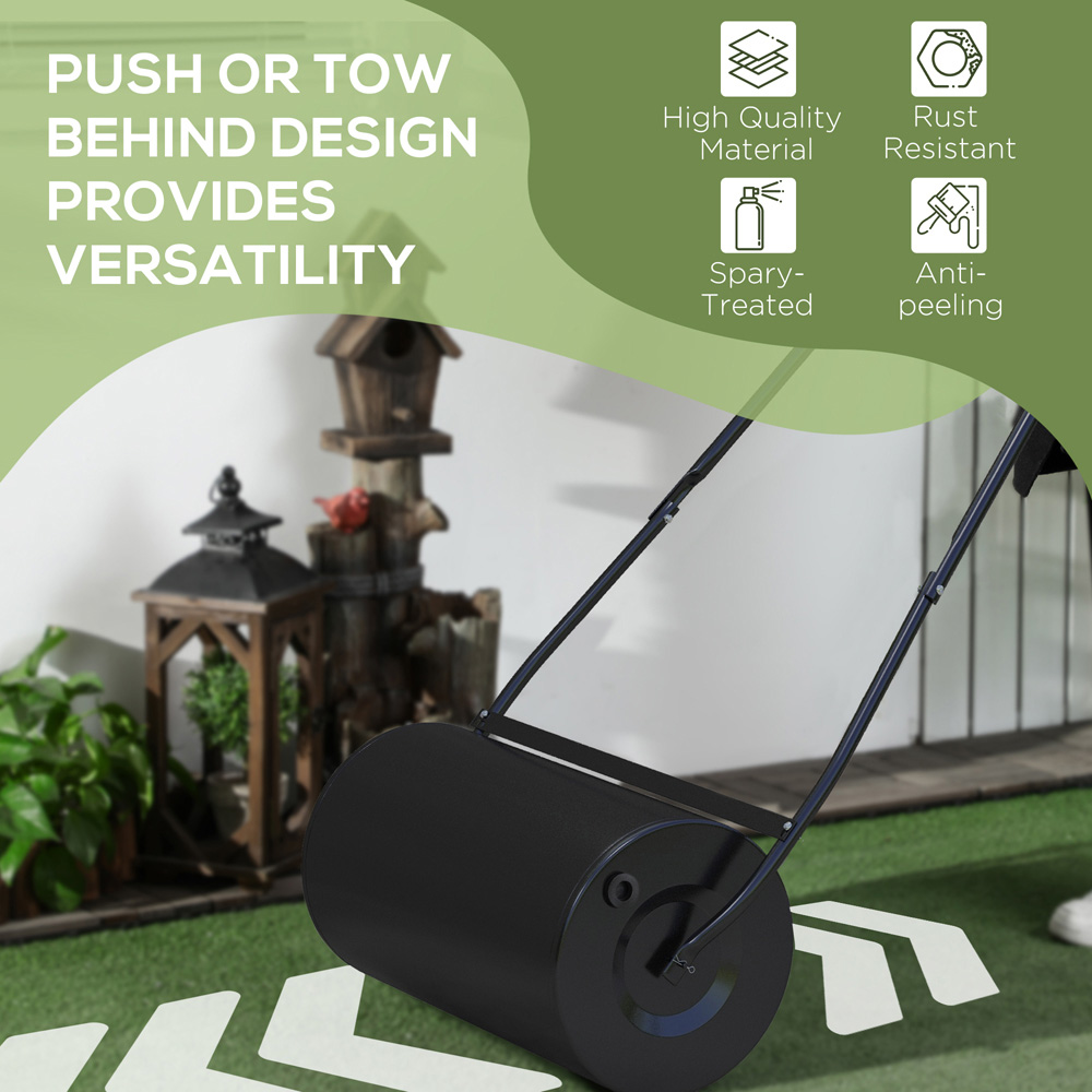 DURHAND 46L Black Fillable Steel Lawn Roller Image 6