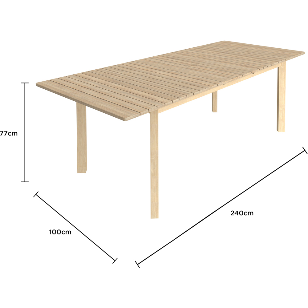 Charles Bentley Delgada 8 Seater 199-240cm Acacia Extendable Dining Table Image 9