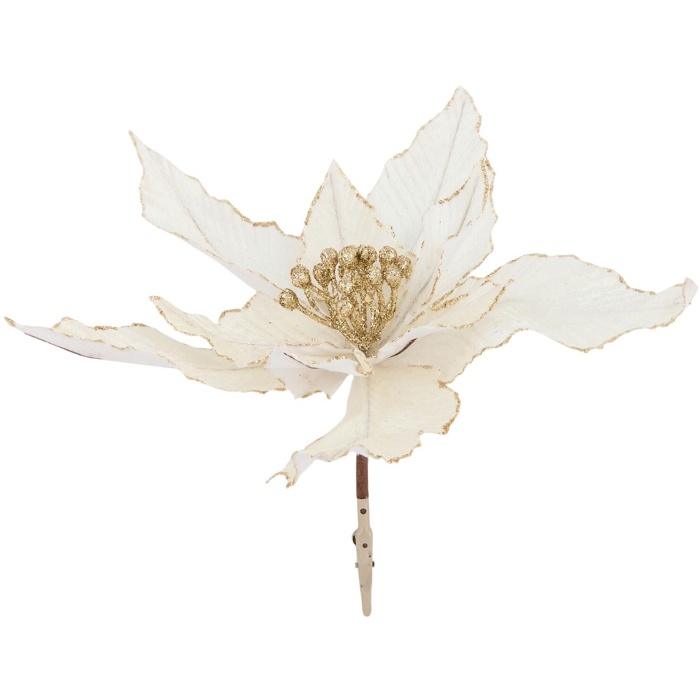 Glitter Poinsettia White Image 1