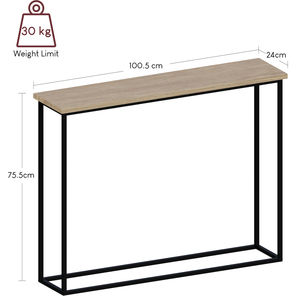 VIDA DESIGNS Oak and Black Metal Leg Console Table Image 8