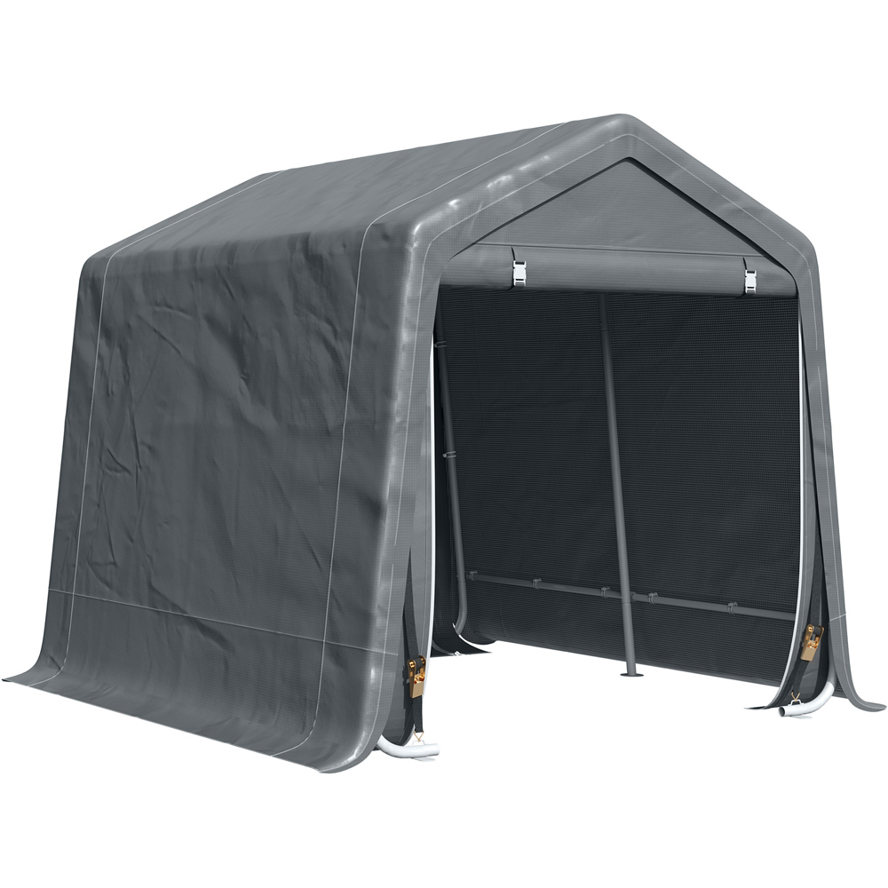 Outsunny 9.1 x 7.8ft Dark Grey Garden Storage Tent Image 1