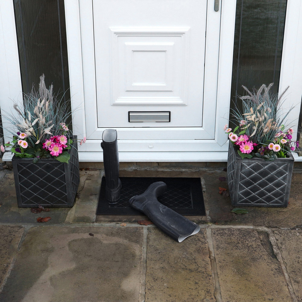 JVL Harlequin Rubber Scraper Doormat 40 x 60cm Image 7