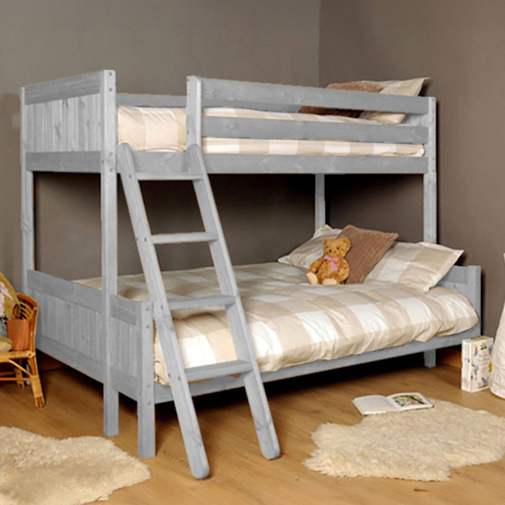 Brooklyn Triple Sleeper Grey Wooden Bunk Bed Image 1