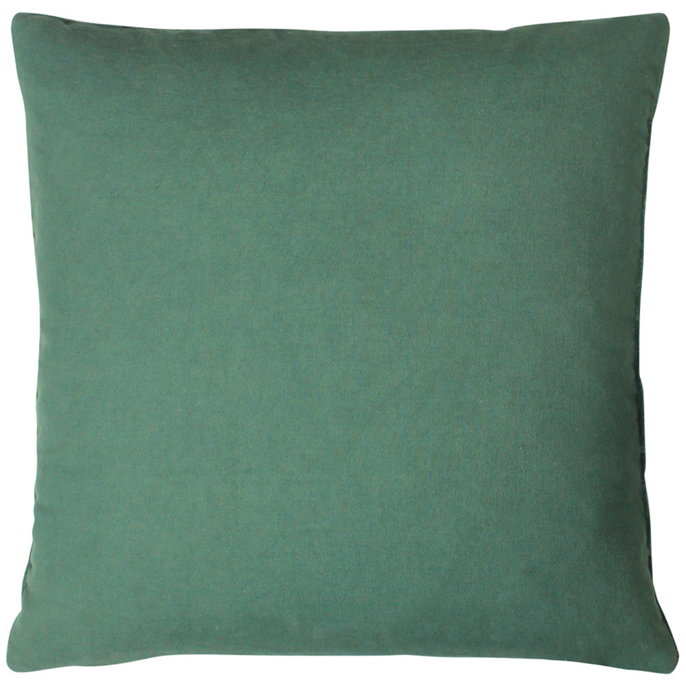 furn. Angeles Juniper Green Floral Velvet Cushion Image 2
