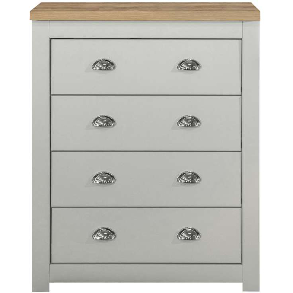 Highgate 4 Drawer Grey and Oak Chest of Drawers Image 2
