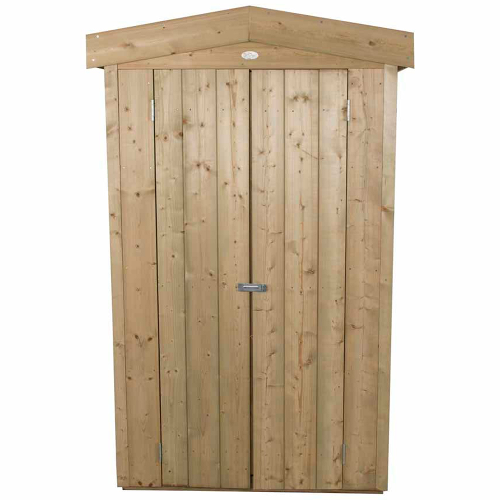 Forest Garden 3 x 6ft Double Door Tall Pressure Treated Apex Garden Store Image 1