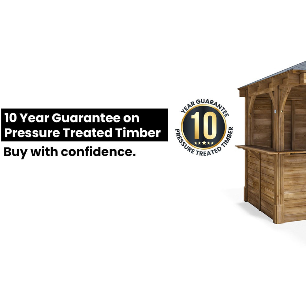 Dunster House Leviathan 2.5 x 2.5m Brown and Black C Bar Garden Gazebo with Roof Shingles Image 5