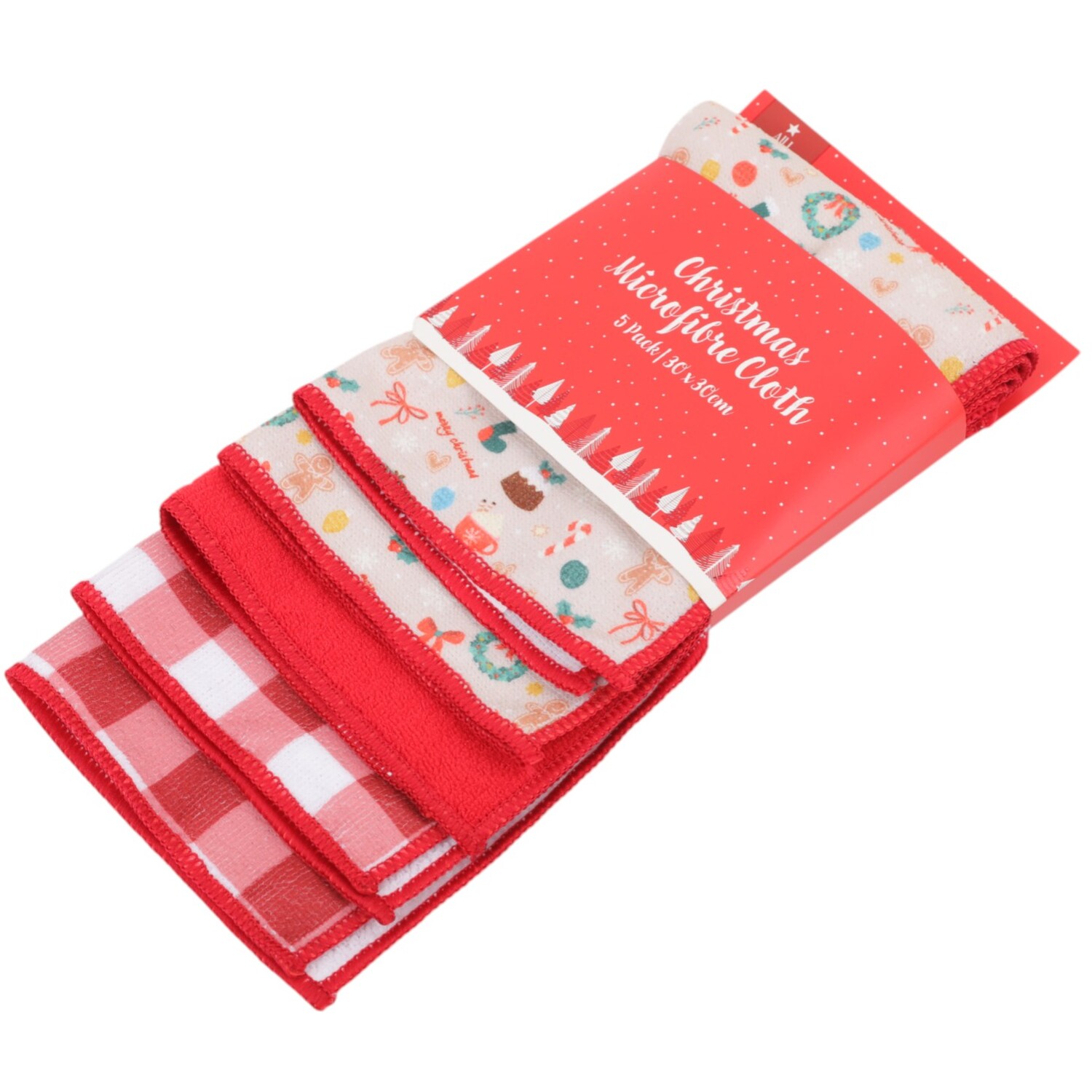 Pack of 5 Cosy Christmas Microfibre Cloths Image 2