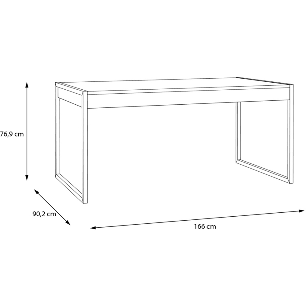 Florence High Rock 4 Seater Dinning Table Matt Black and Riviera Oak Image 8