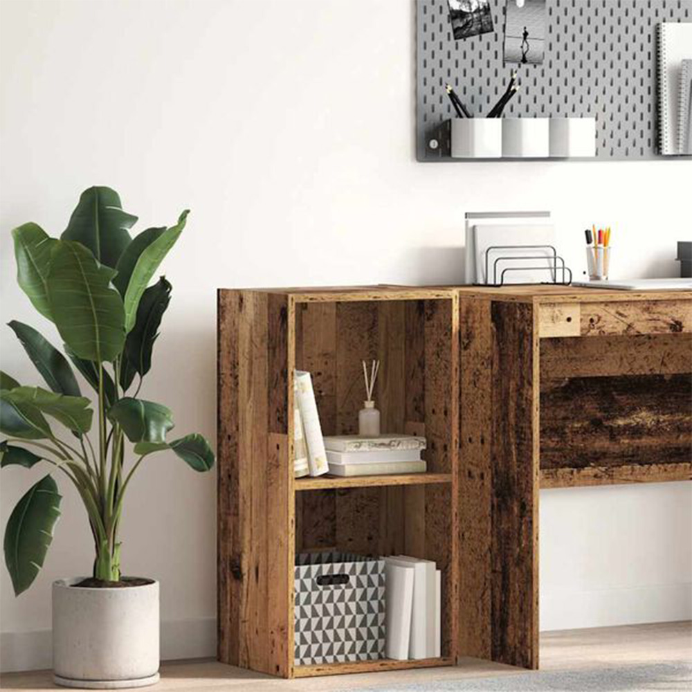 vidaXL 2 Shelf Old Wood Bookcase Image 8