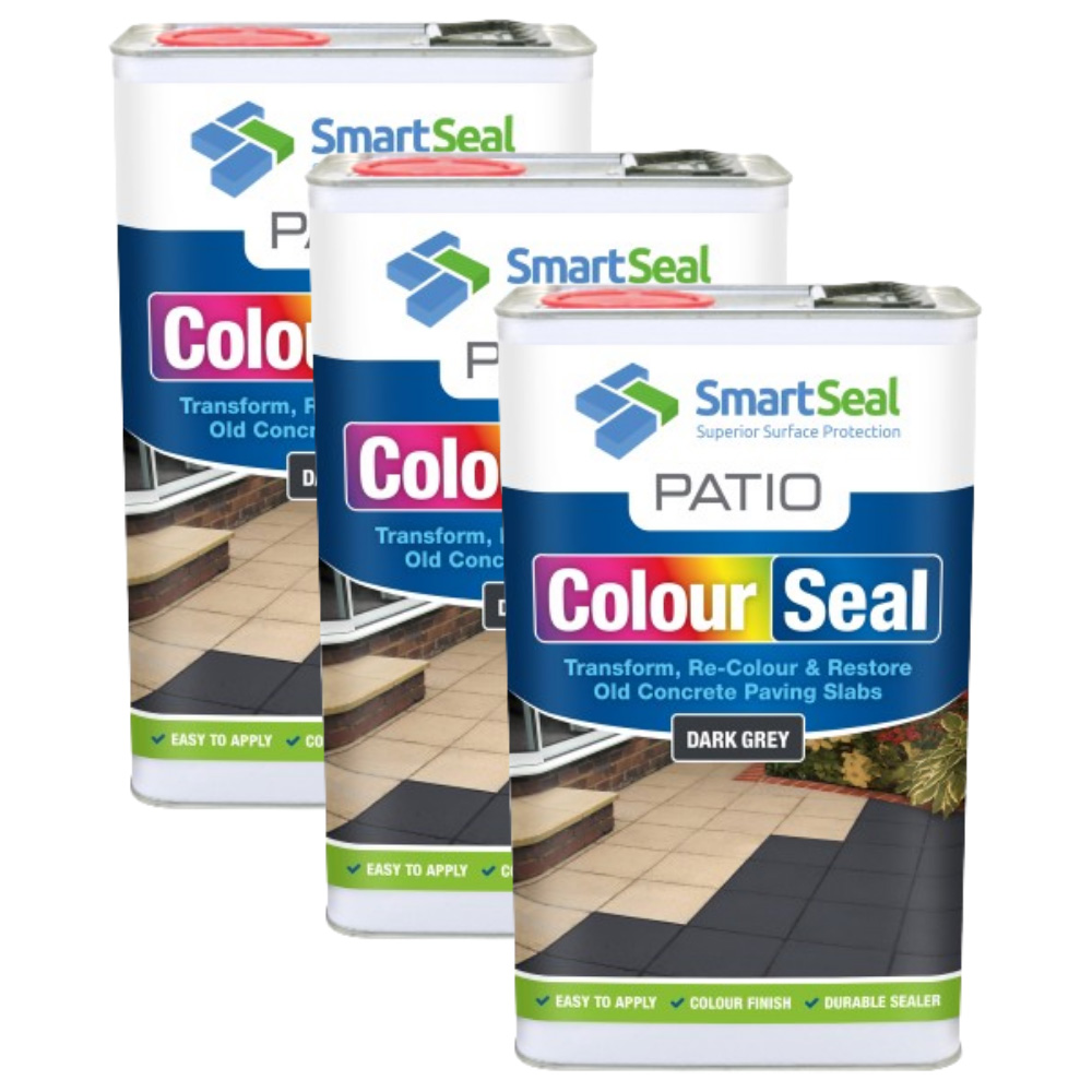 SmartSeal Patio ColourSeal Dark Grey 5L 3 Pack Image 1