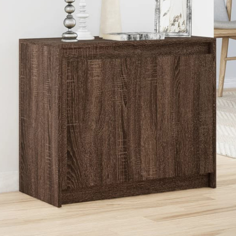 vidaXL 2 Door Brown Oak Sideboard with RGB LED Lights Image 1