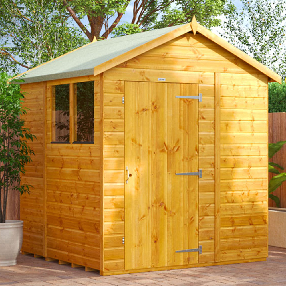Power Sheds 6 x 6ft Apex Wooden Shed with Window Image 2