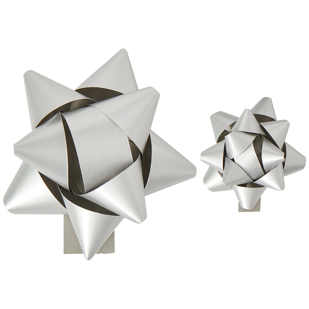 Wilko Assorted Silver and White Bows 25 Pack Image 2