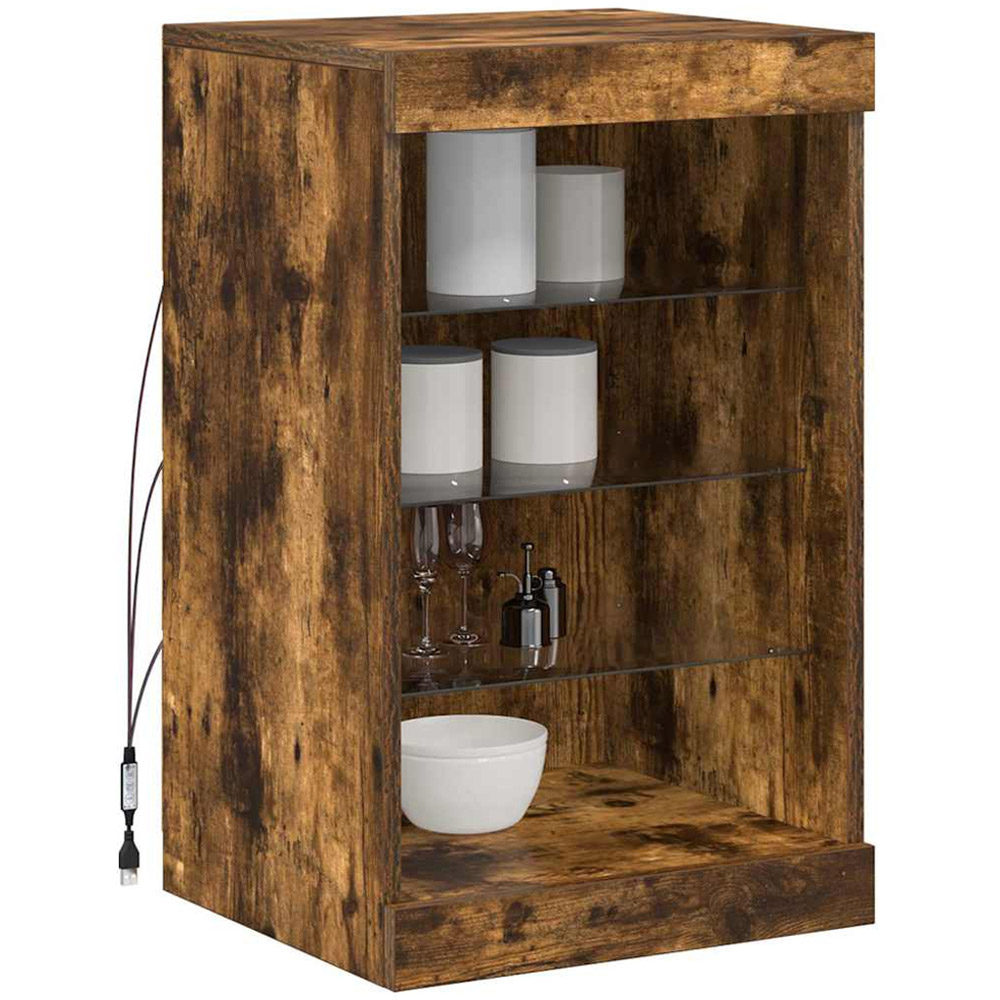 vidaXL 4 Shelf Smoked Oak Sideboard with RGB LED Lights Image 5