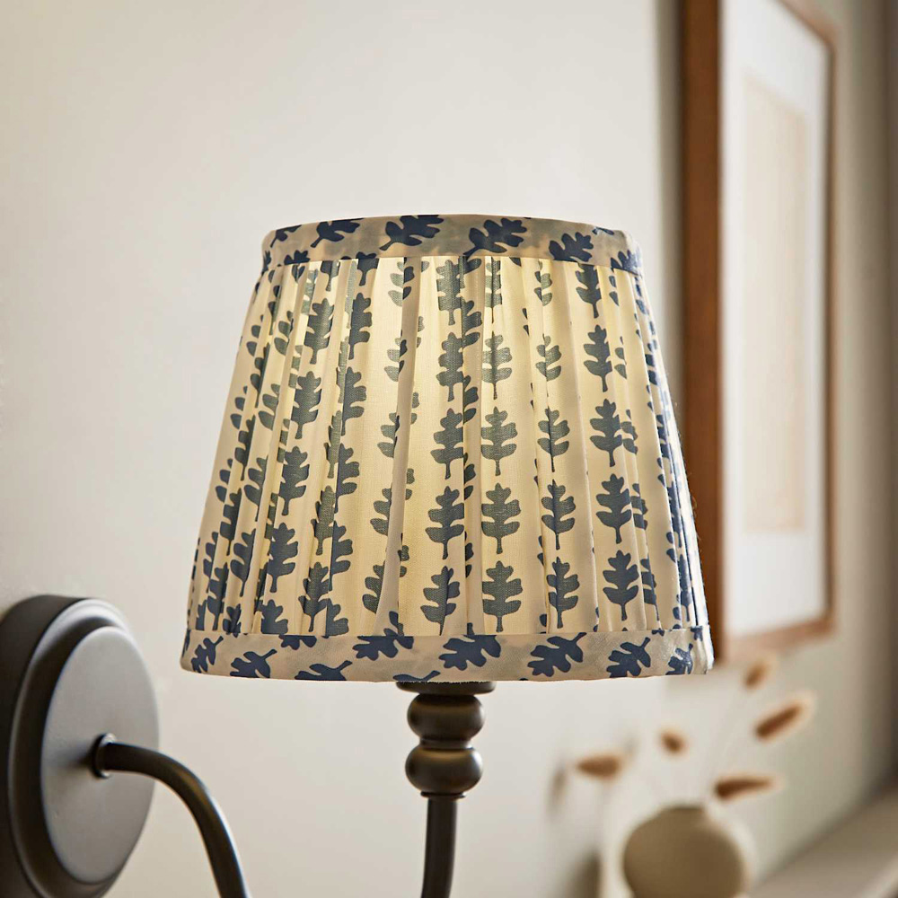 ValueLights Grange Blue Floral Pleated Extra Small Lamp Shade 16cm Image 2