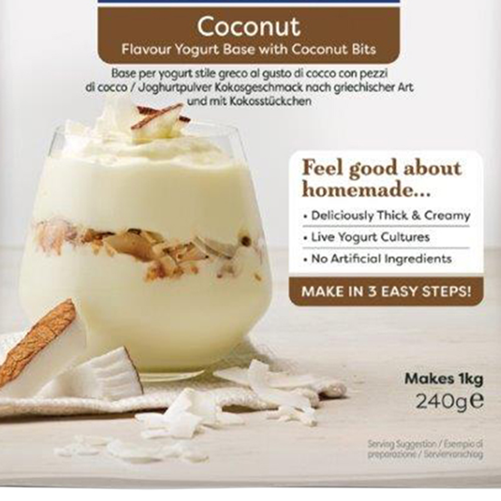 EasiYo Greek Style Coconut Flavour Yoghurt Base with Coconut Bits 240g Image 3