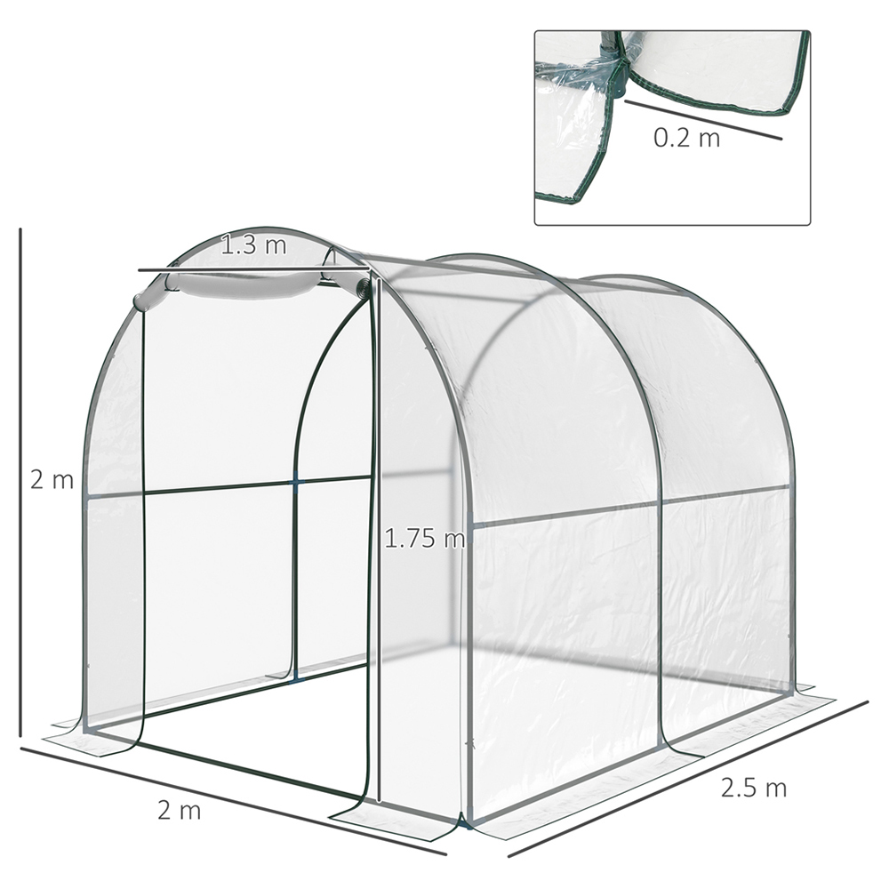 Outsunny Clear Steel 6.5 x 8.2ft Walk-In Greenhouse Image 7